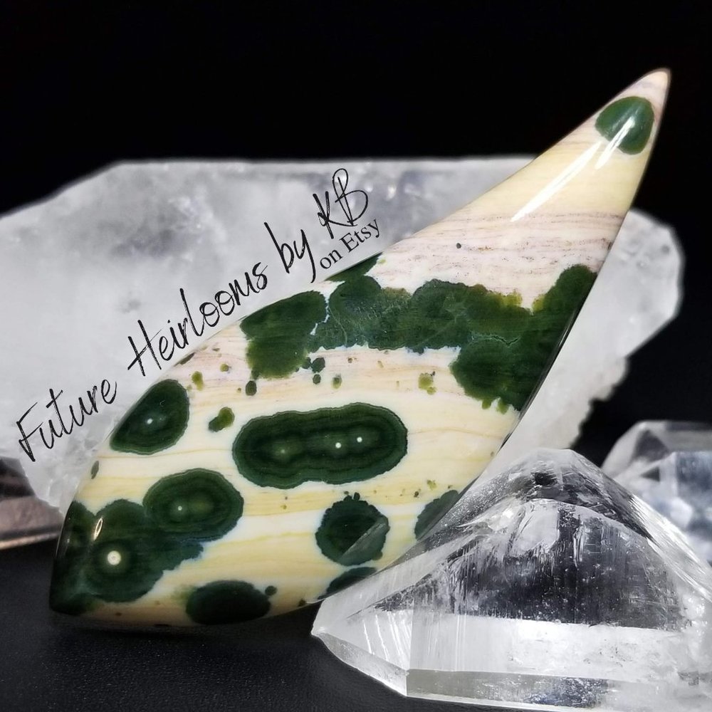 Extra Large Marovato Ocean Jasper Cabochon * 70.08 x 24.87 x 7.41mm  * Old stock